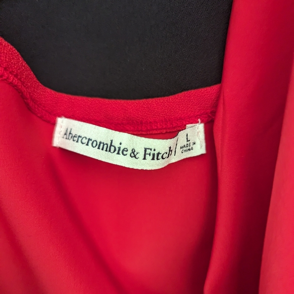 Abercrombie red asymmetrical high slit maxi dress - Picture 7 of 7